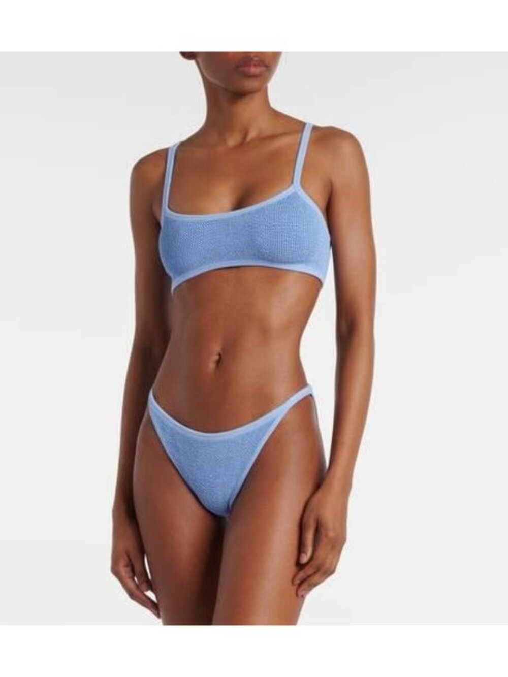 Hunza G London Tyler bikini top in cornflower blue - Picture 2 of 7